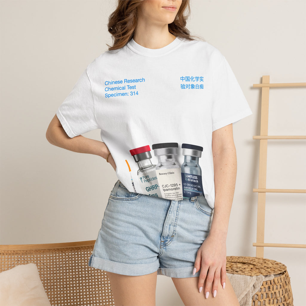 Specimen 314 T-Shirt — Peptide Vial Graphic Tee