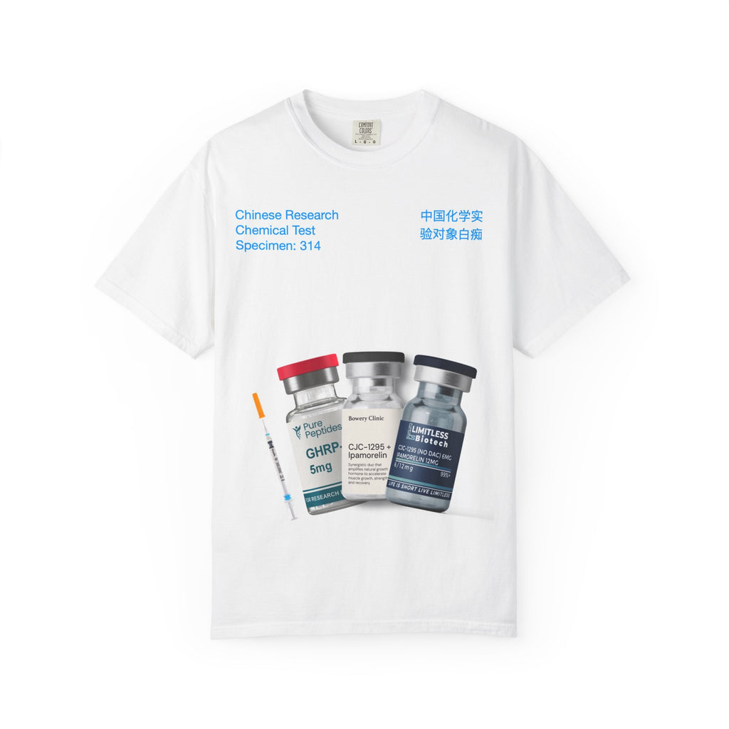 Specimen 314 T-Shirt — Peptide Vial Graphic Tee