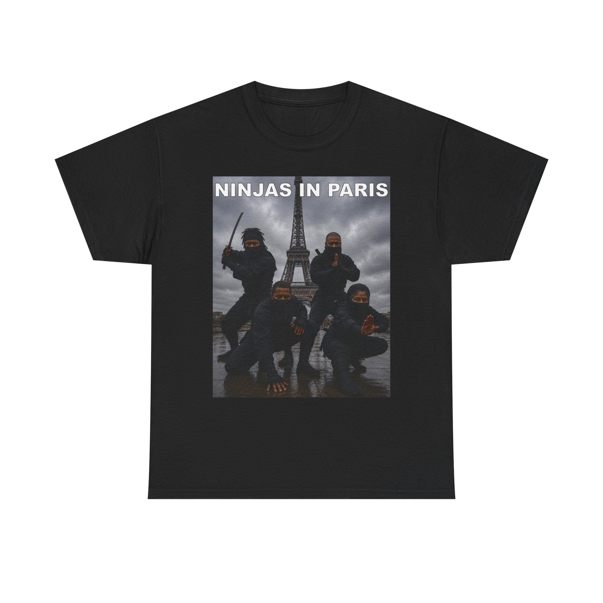 Ninjas in Paris Graphic Tee — Photo Print Eiffel Tower T‑Shirt