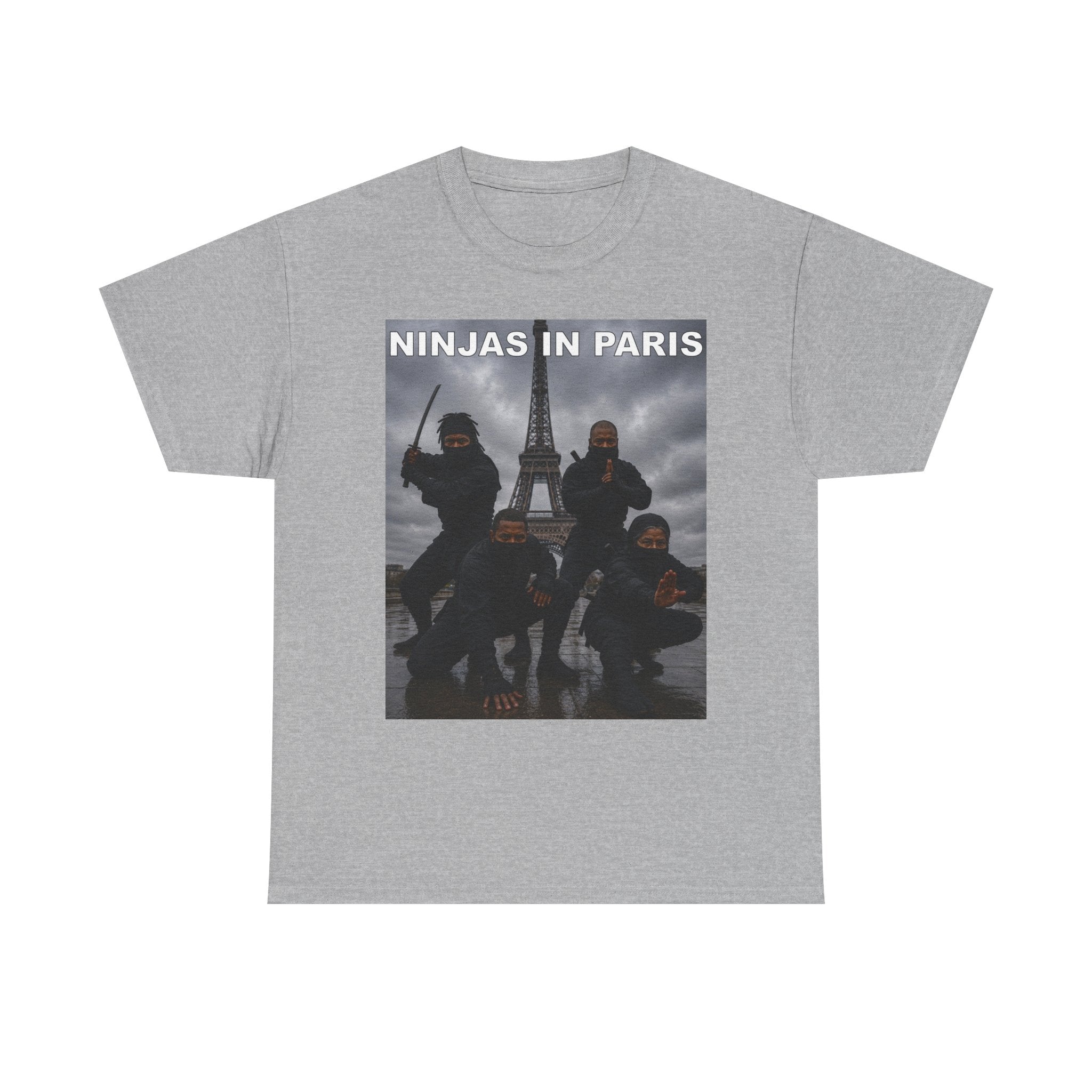 Ninjas in Paris Graphic Tee — Photo Print Eiffel Tower T‑Shirt
