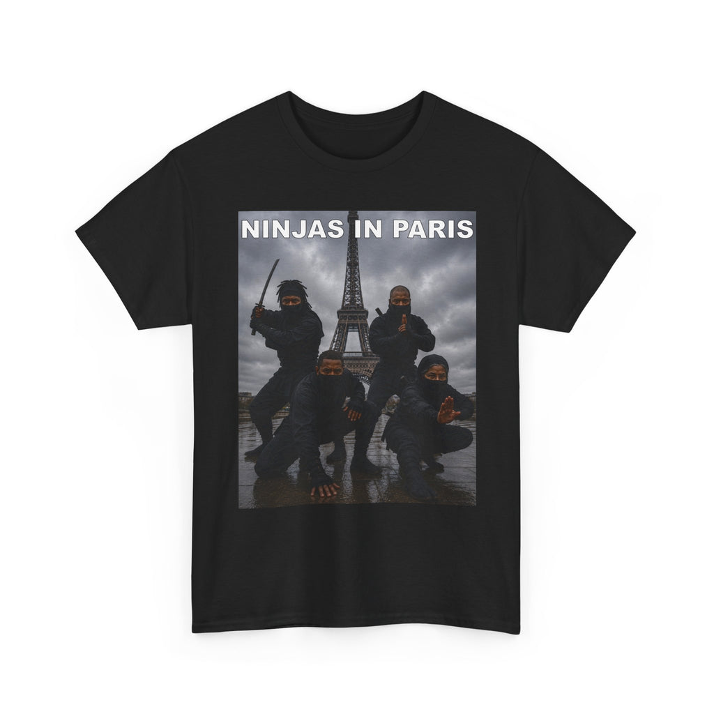 Ninjas in Paris Graphic Tee — Photo Print Eiffel Tower T‑Shirt