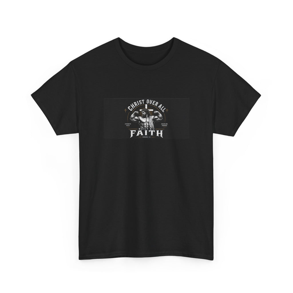 Faith Muscle T-Shirt — "Built by Faith" Christian Gym Tee