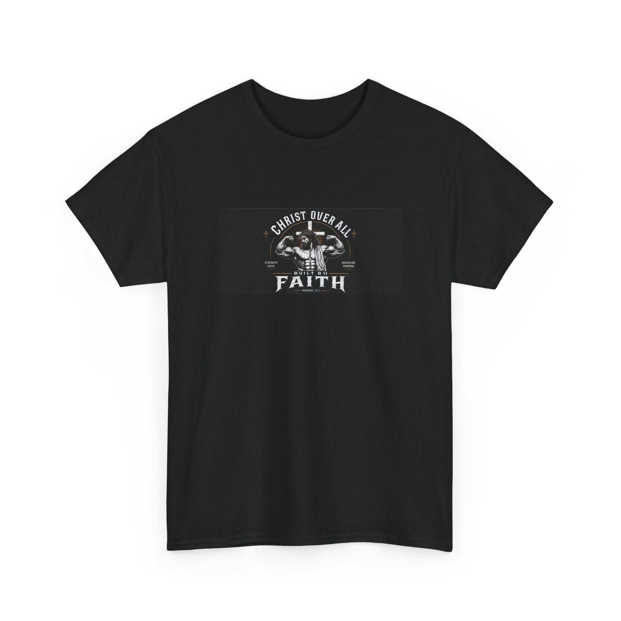Faith Muscle T-Shirt — "Built by Faith" Christian Gym Tee