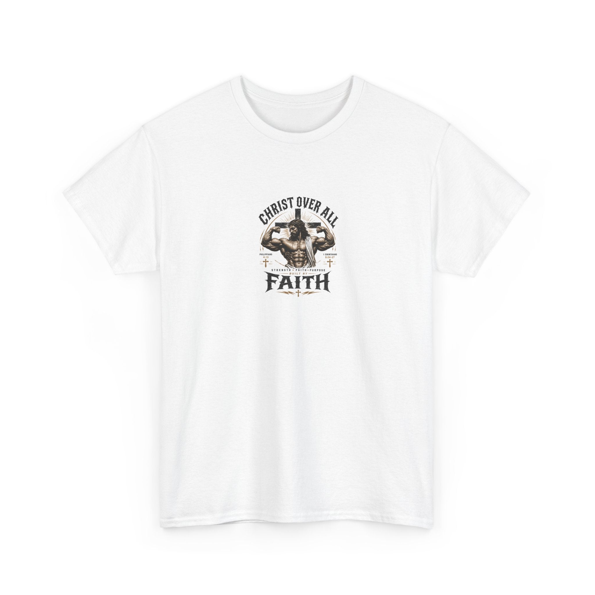 Faith Muscle T-Shirt — "Built by Faith" Christian Gym Tee