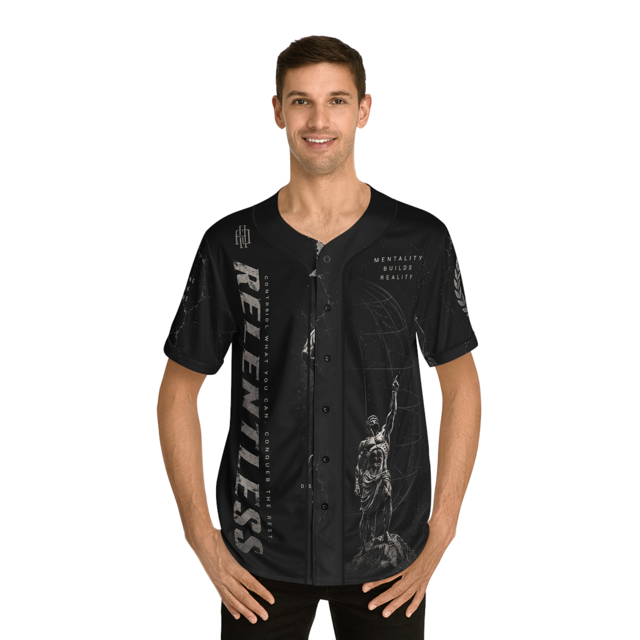Black Marble Sleeve Baseball Jersey