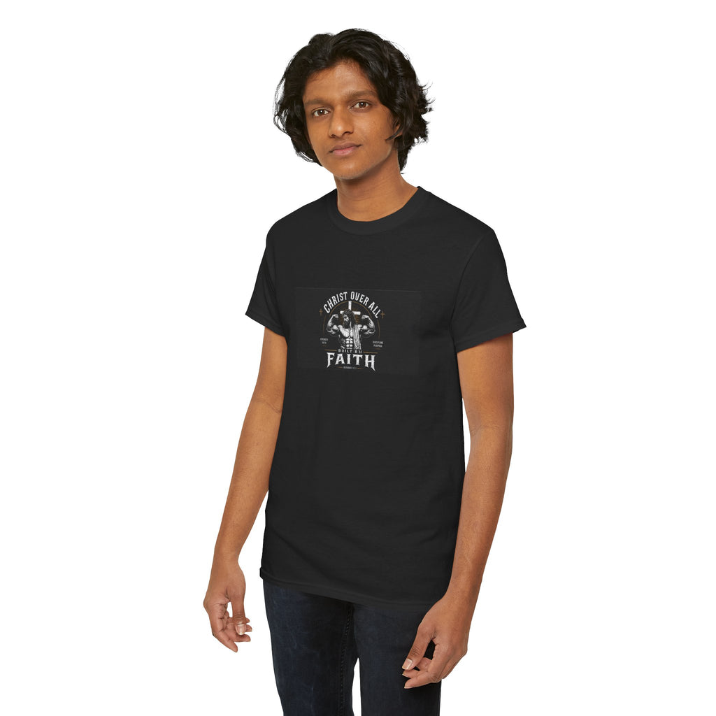 Faith Muscle T-Shirt — "Built by Faith" Christian Gym Tee