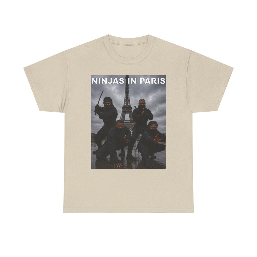 Ninjas in Paris Graphic Tee — Photo Print Eiffel Tower T‑Shirt