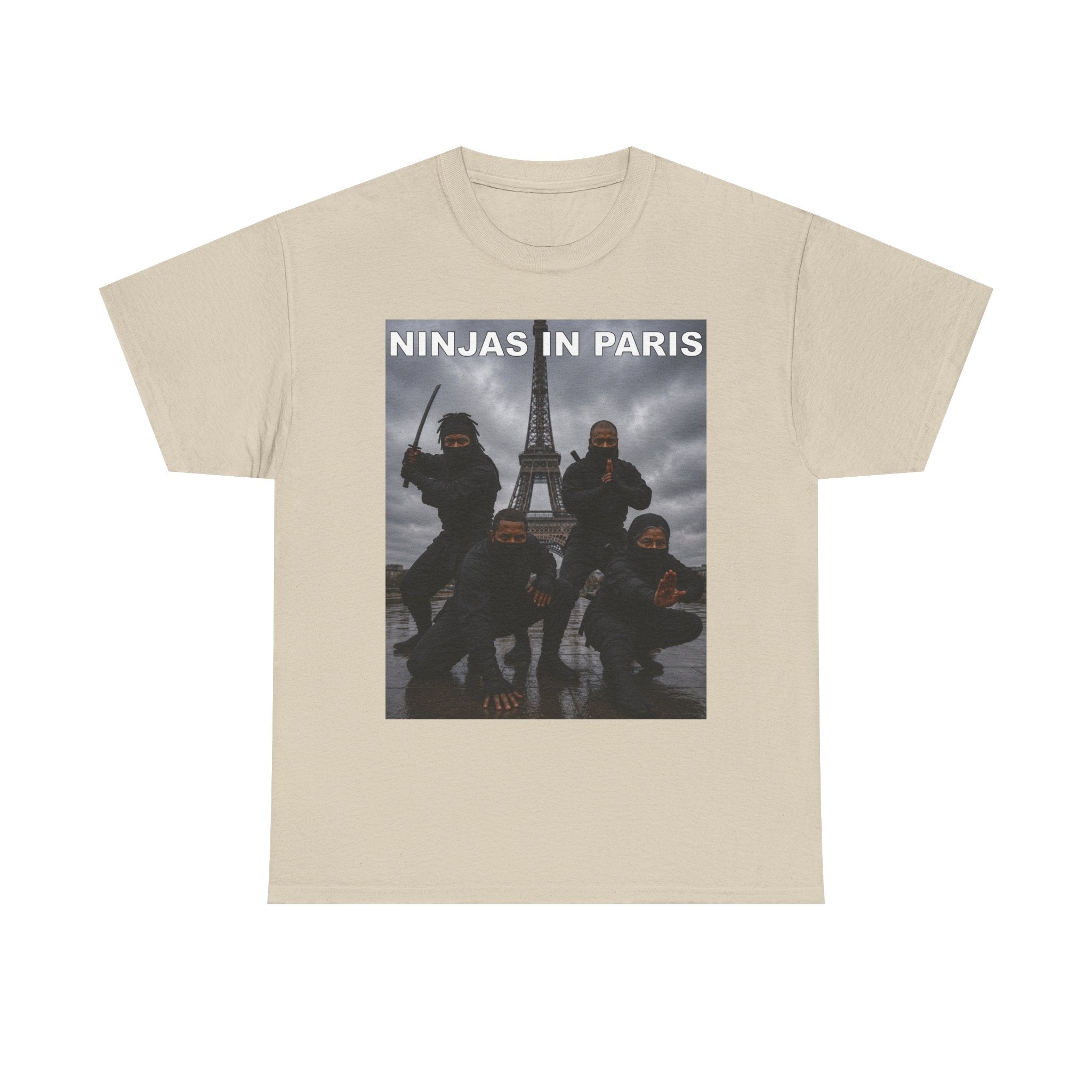 Ninjas in Paris Graphic Tee — Photo Print Eiffel Tower T‑Shirt