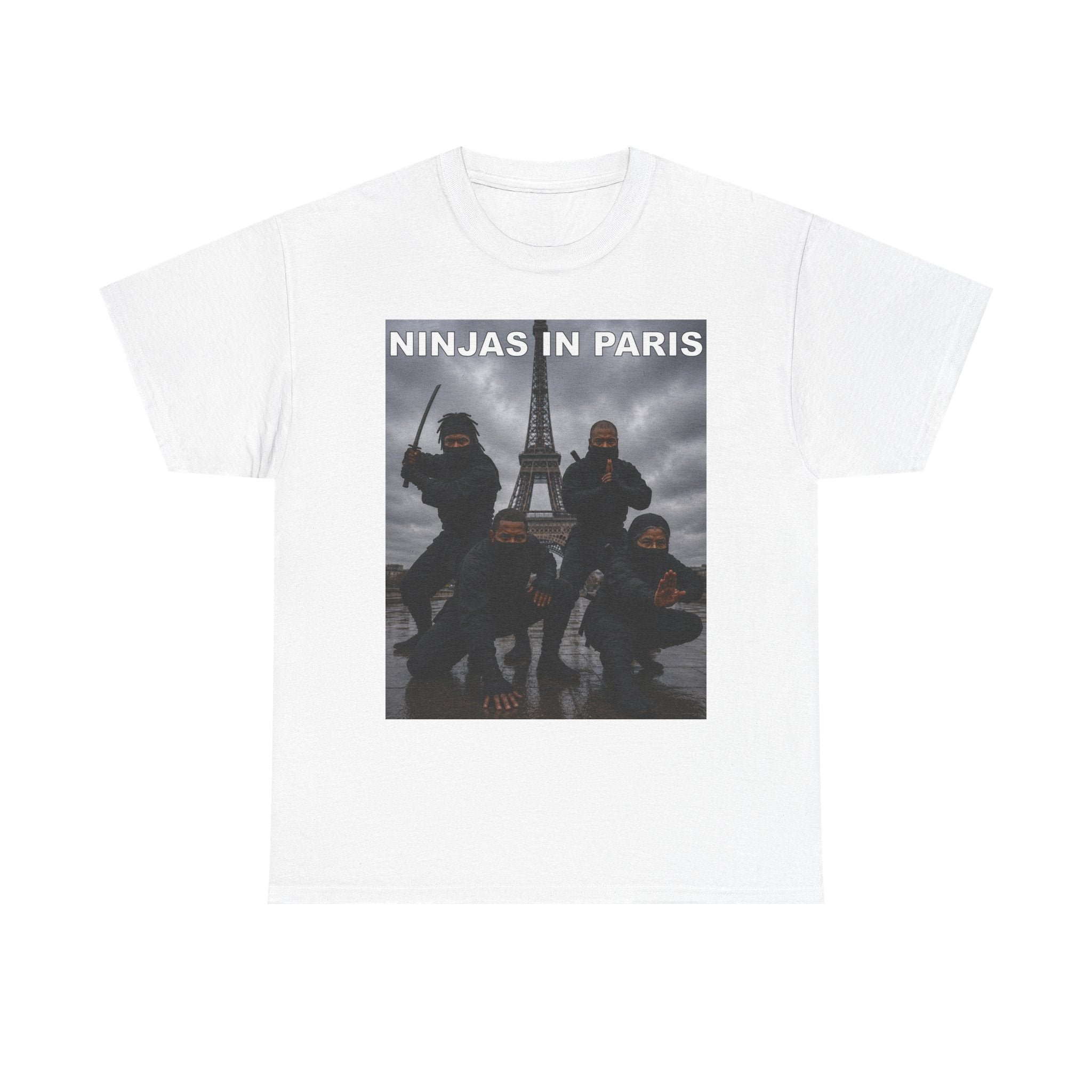 Ninjas in Paris Graphic Tee — Photo Print Eiffel Tower T‑Shirt