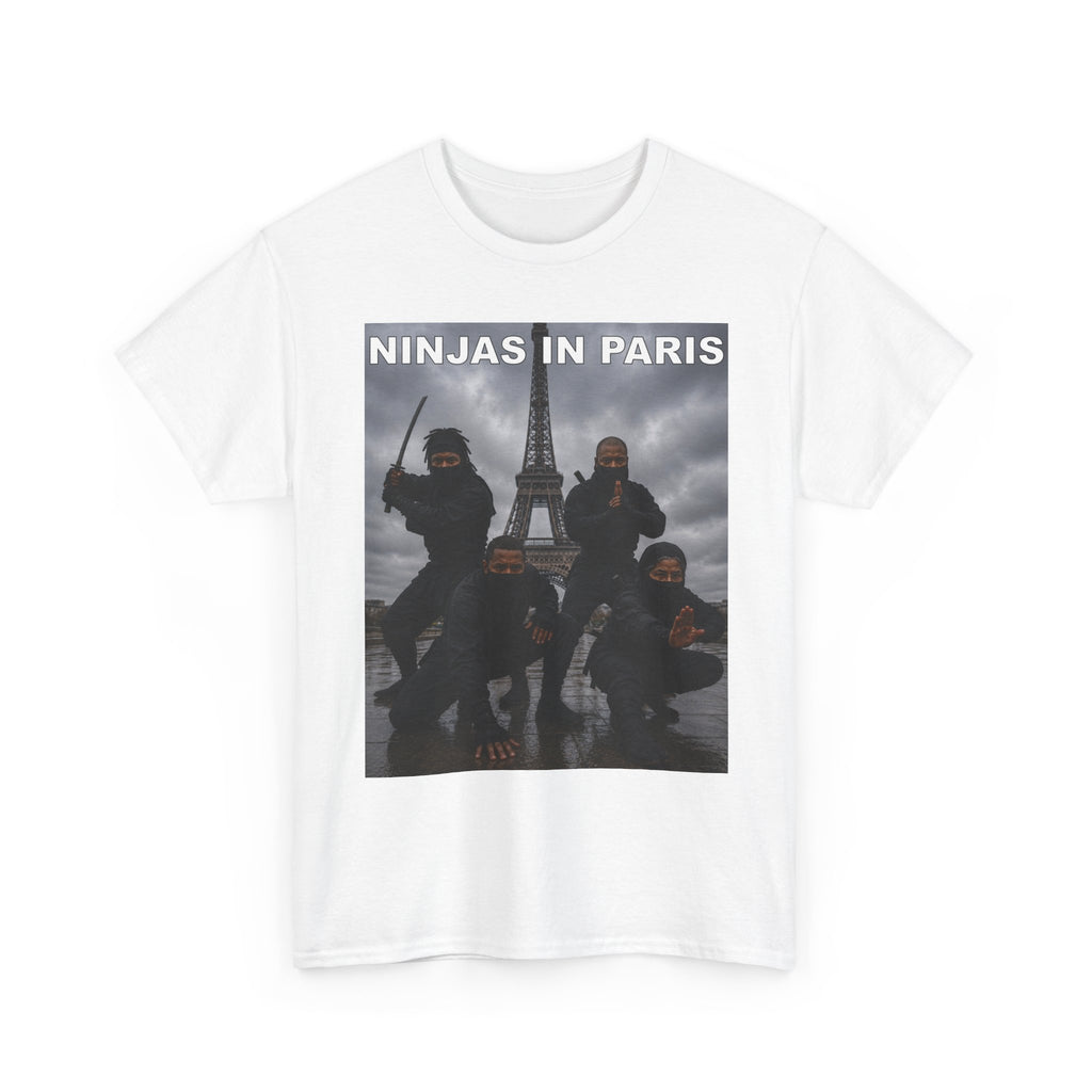 Ninjas in Paris Graphic Tee — Photo Print Eiffel Tower T‑Shirt