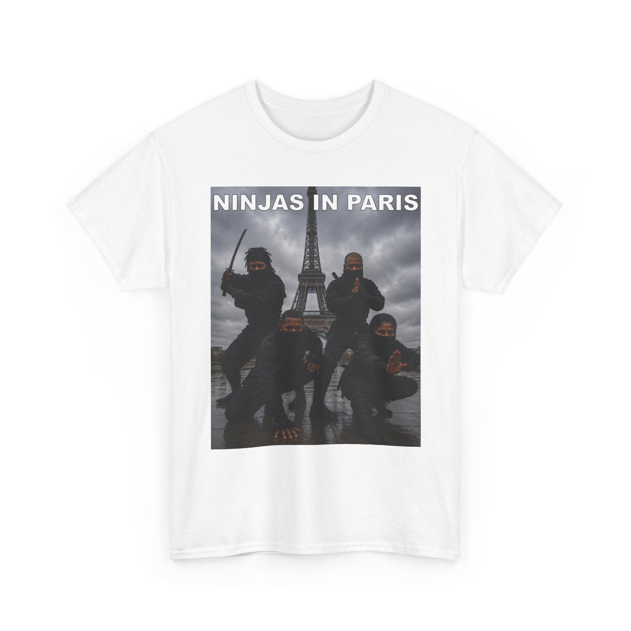 Ninjas in Paris Graphic Tee — Photo Print Eiffel Tower T‑Shirt